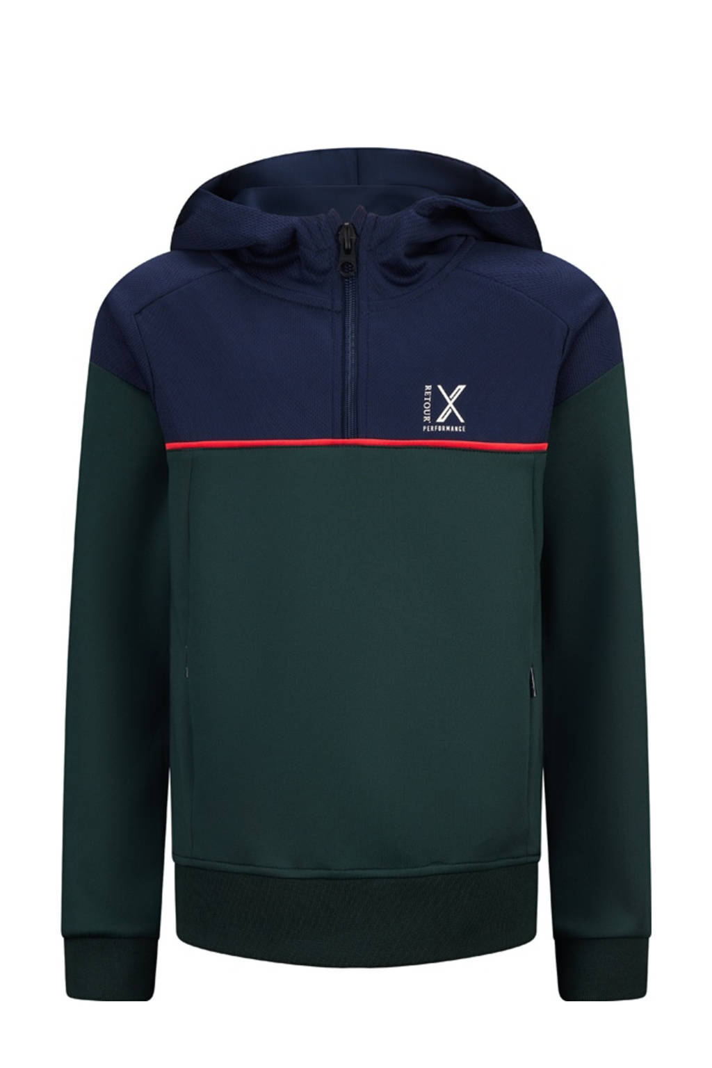 Retour Jeans hoodie Victory donkergroen/donkerblauw
