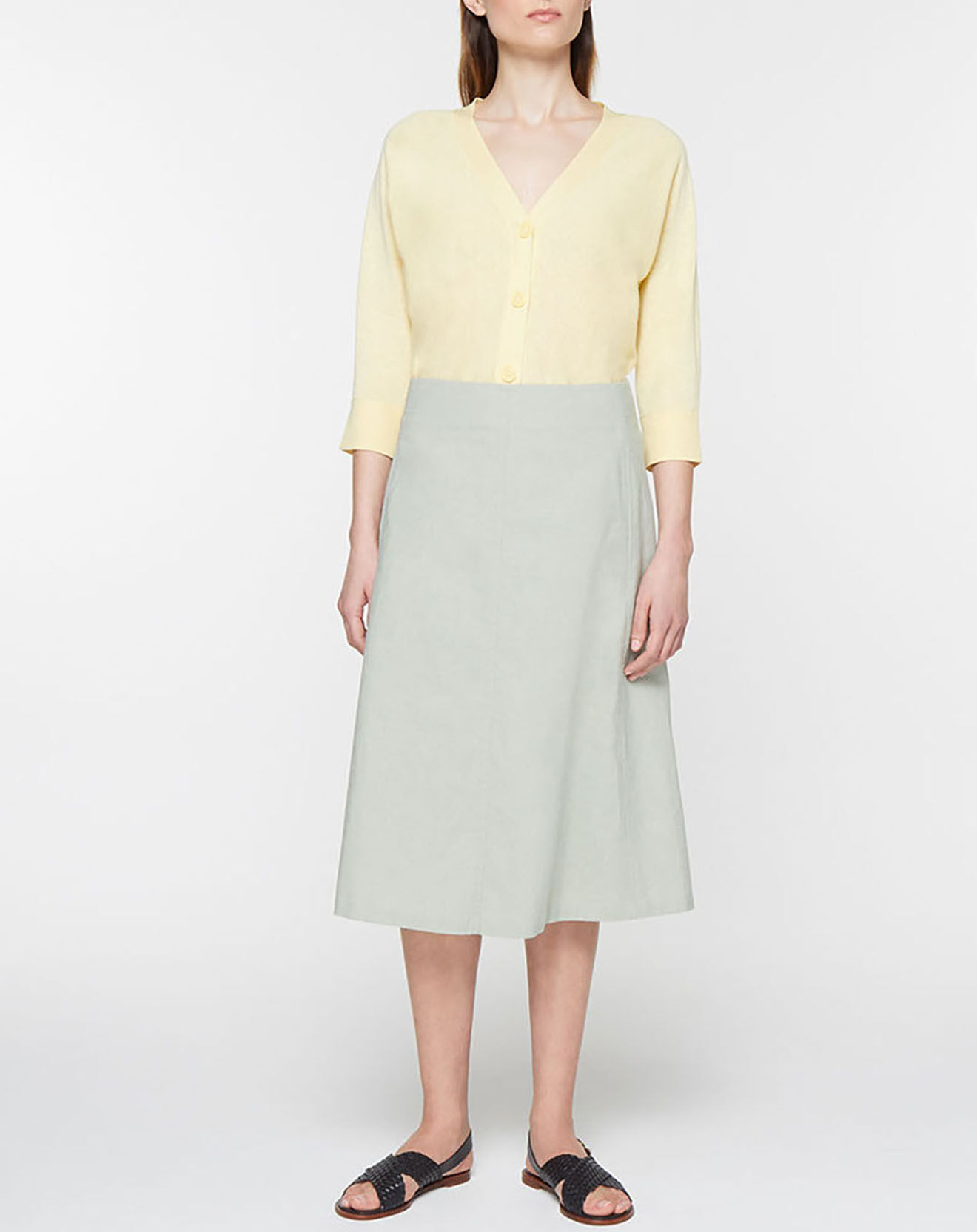 Jodhpur Gilet droit en Lin & Coton Mimosa jaune