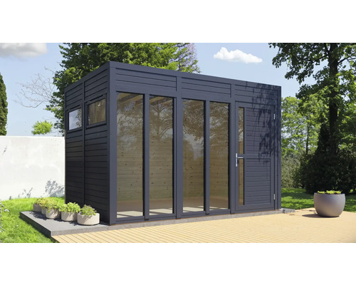 Bertilo Cubo 3 Kantoor tuinhuis inclusief vloer, 336 x 240 cm, antraciet