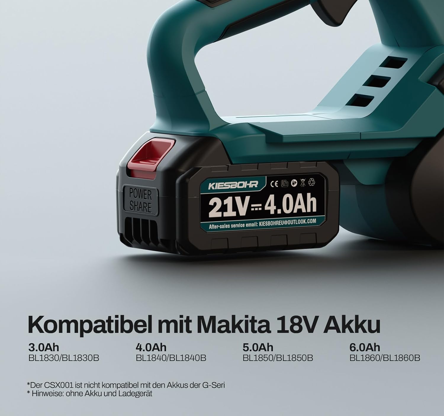 CSX001 30cm Bürstenlose Akku Kettensäge mit Automatische Kettenschmierung, Kompatibel mit Makita 18V Akku（ohne Akku und Ladegerät）