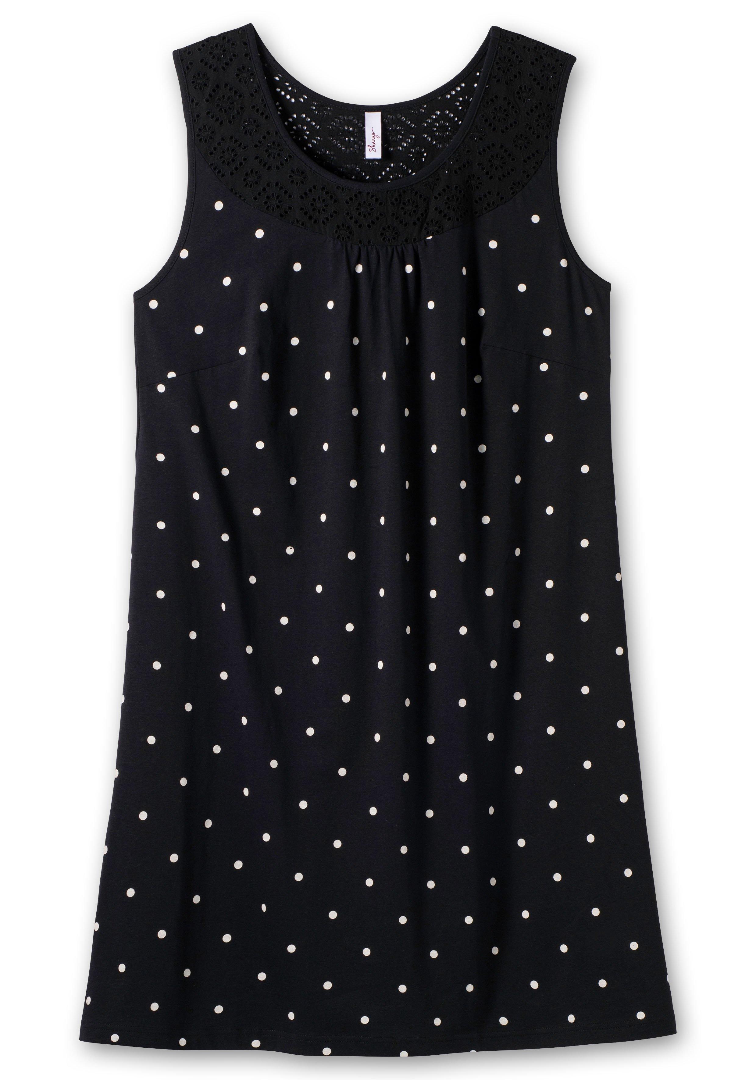 Ärmelloses Jerseykleid mit Punktedruck