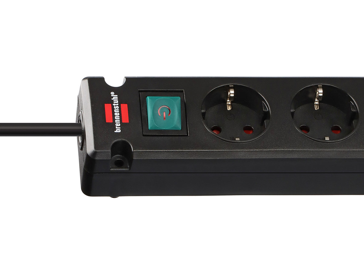 Brennenstuhl Bremounta stekkerdoos met 2 USB-C laadaansluitingen - Black