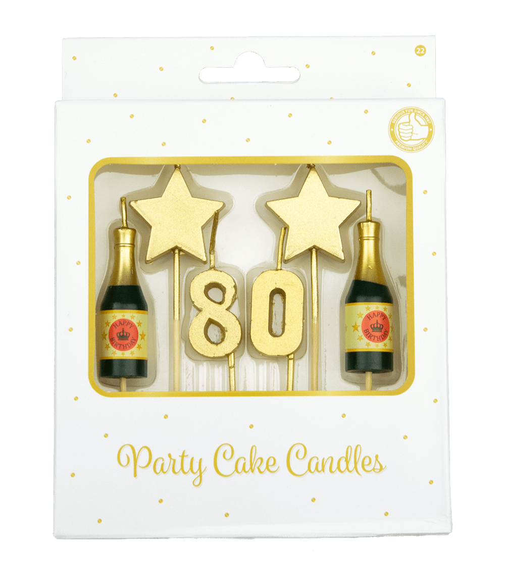 Kaarsjes 80 Jaar Champagne 17,5cm