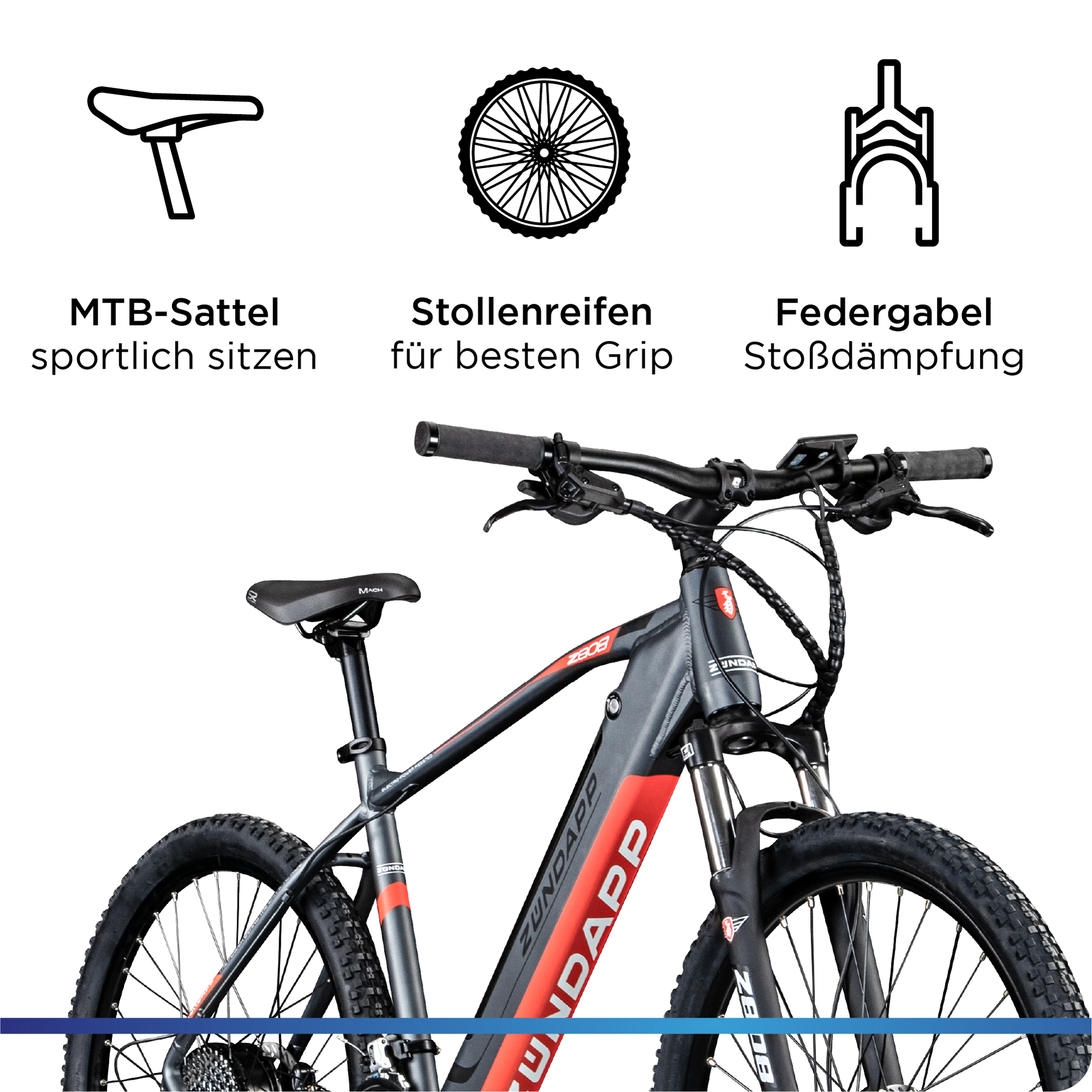Zündapp Z808 E-Mountainbike für Damen und Herren ab 170 cm E Bike 27,5 Zoll EMTB
