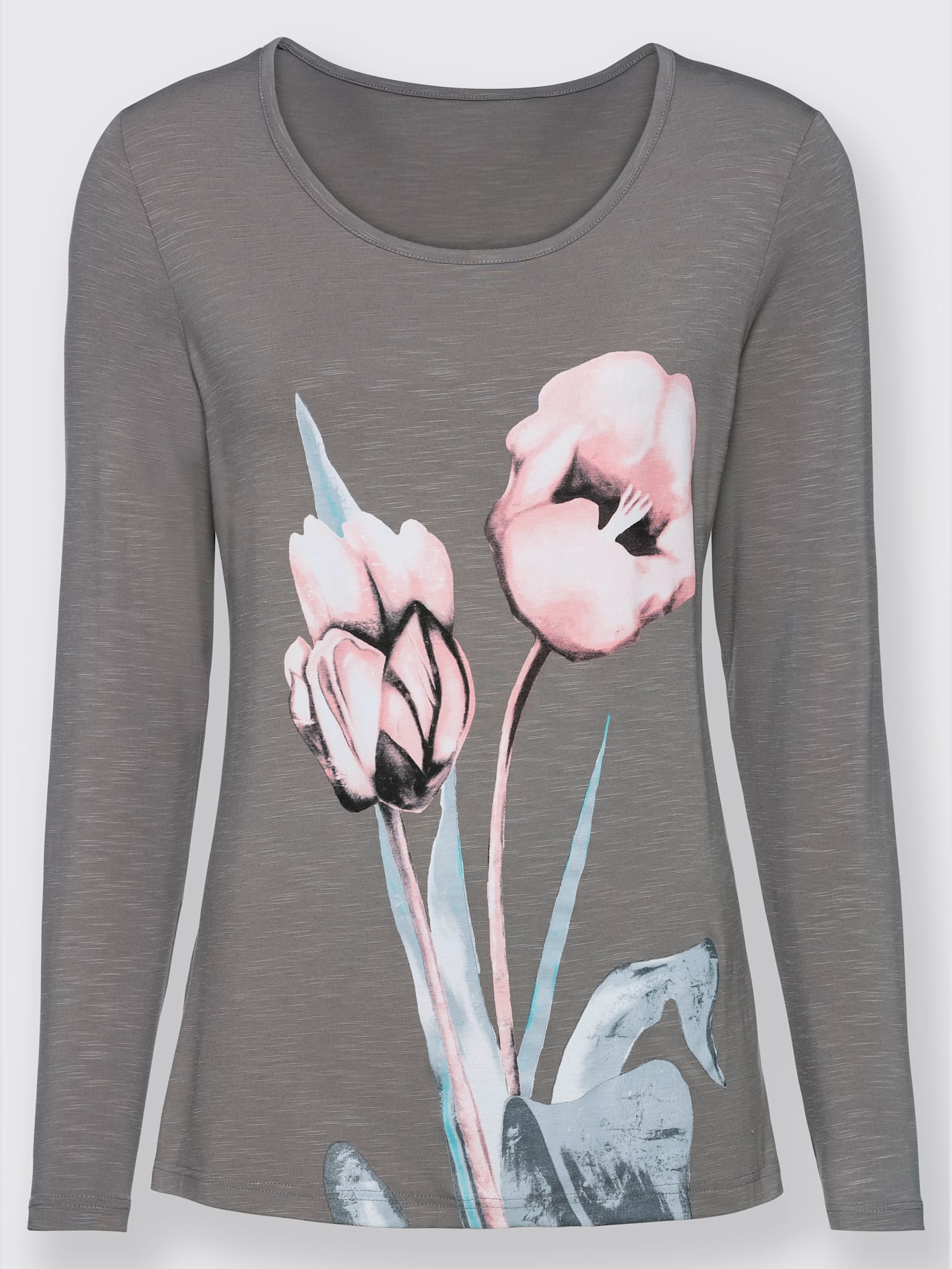 T-shirt imprimé structure en fil flammé