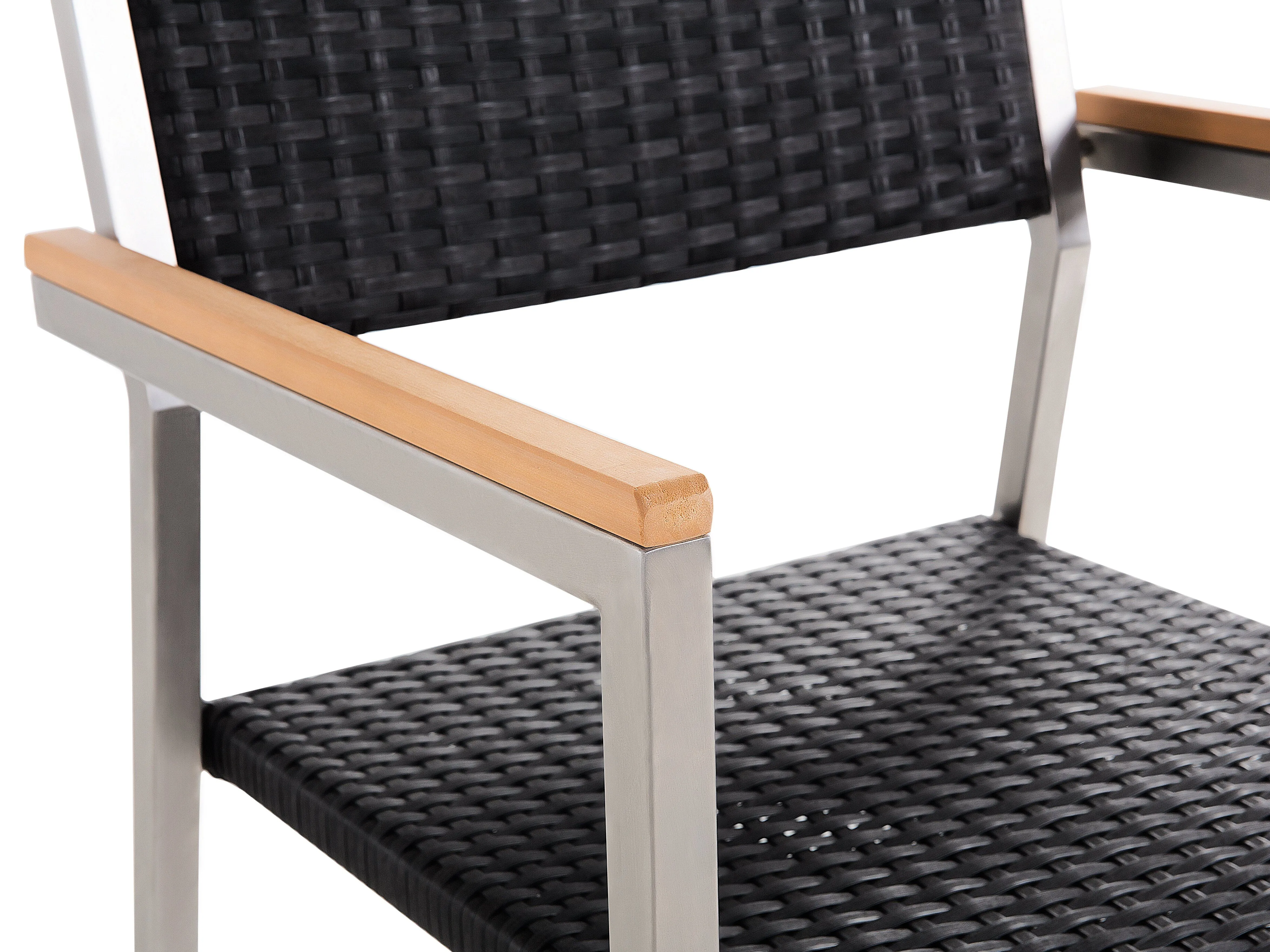 Tuinset 4-zits COSOLETO/GROSSETO Veiligheidsglas Granieteffect Zwart