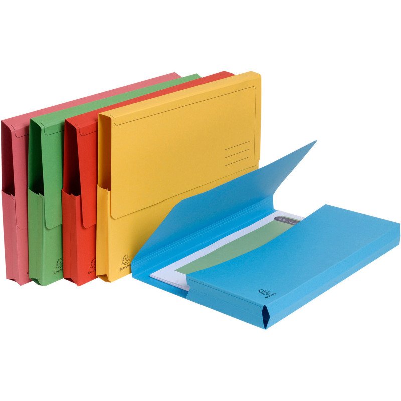 Chemise pochette Forever à soufflet carte Exacompta 24 x 32 cm couleurs assorties - Paquet de 25