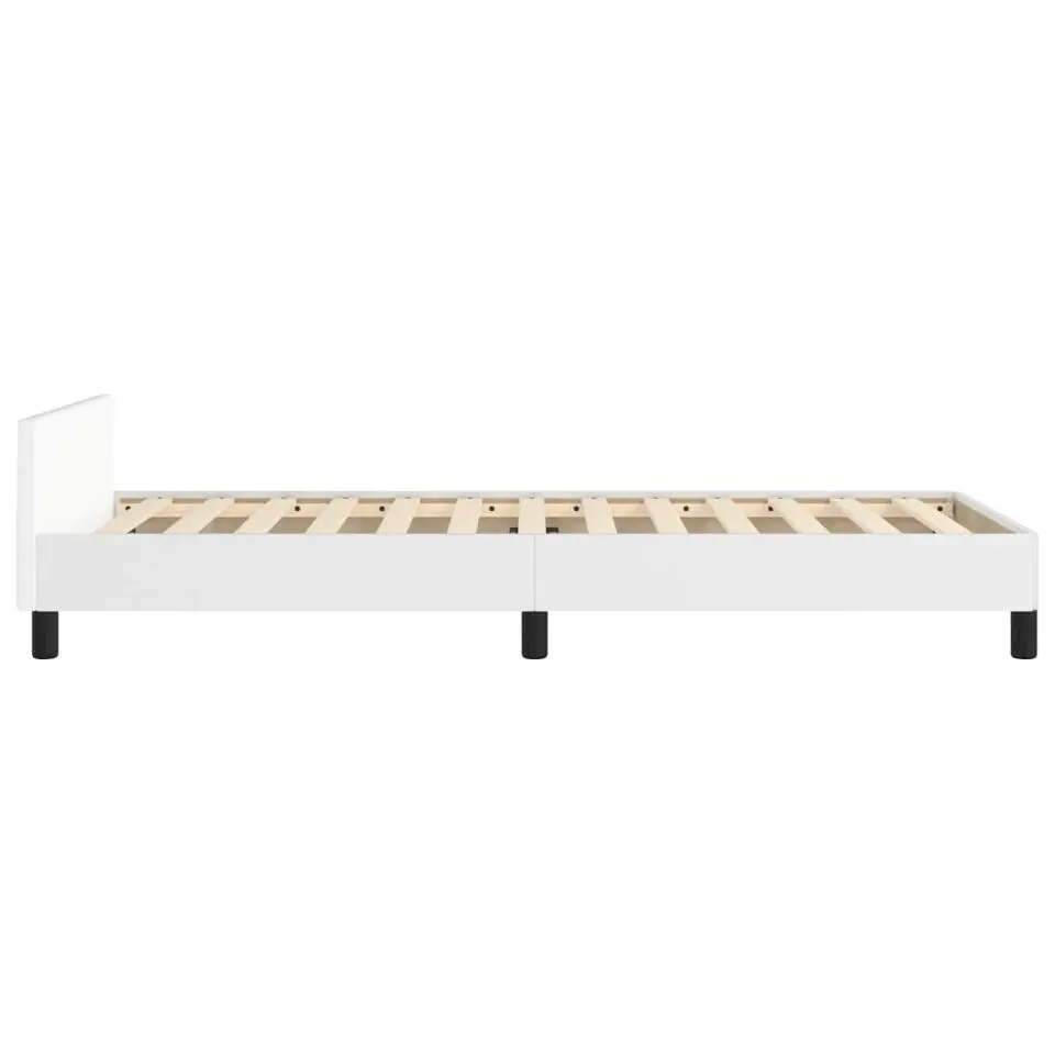 vidaXL - Bed frame met hoofdeinde zonder matras - Wit - Hout - 90x200 cm
