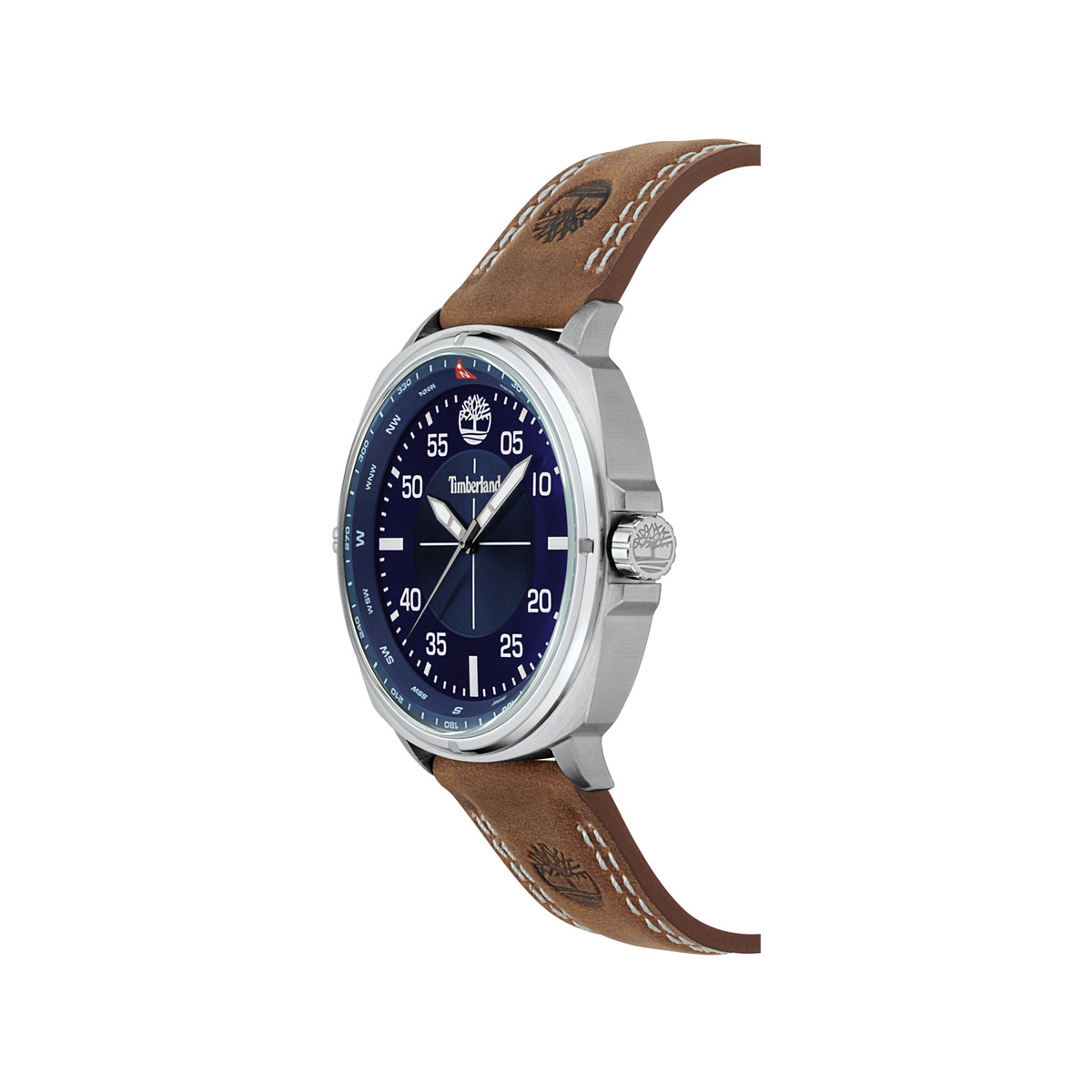 Montre Timberland homme acier cuir marron