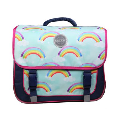 Cartable Phileas 38 cm - 2 compartiments - arc-en-ciel - Bagtrotter