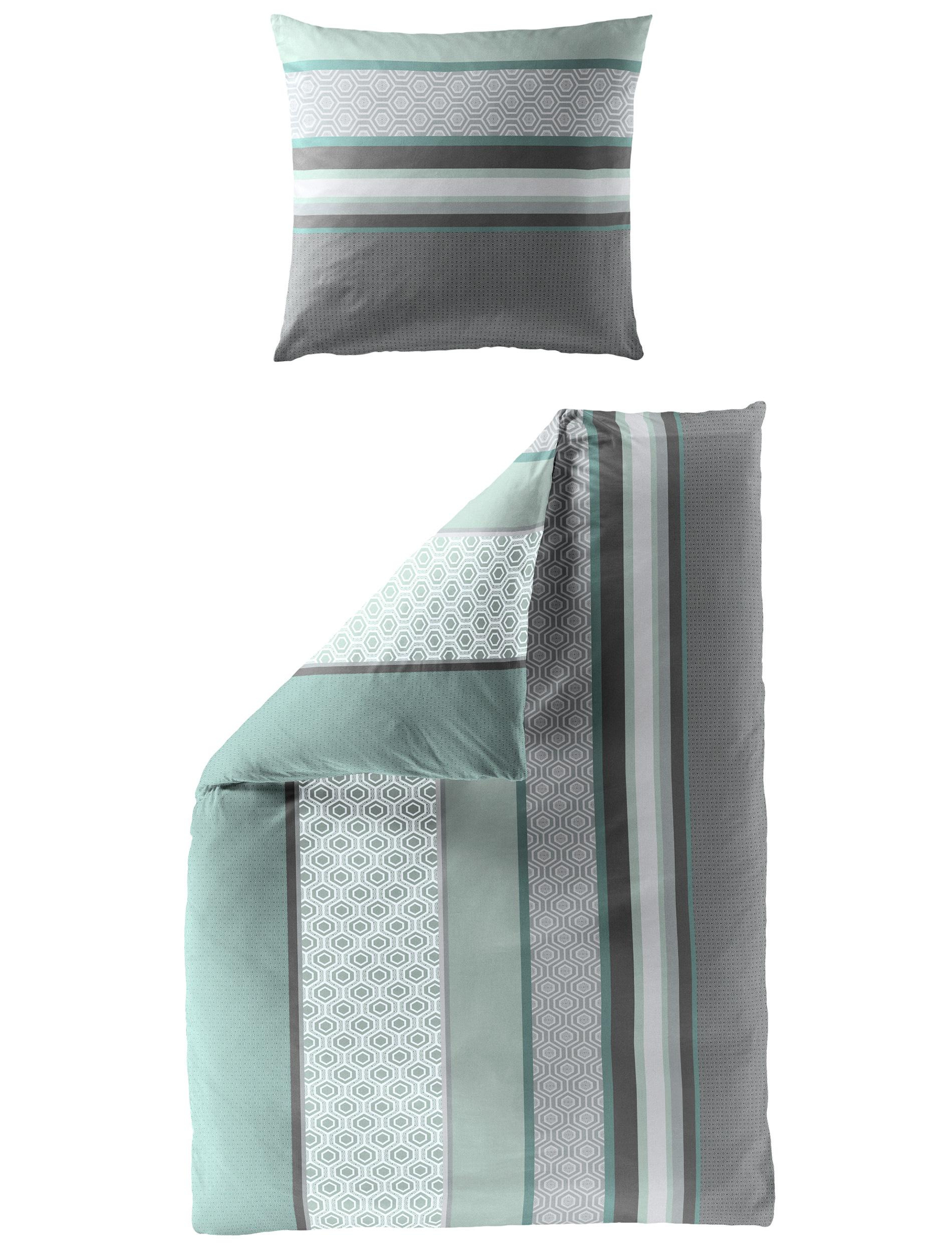 Bettwäsche Mako-Satin MINT 135x200cm, mit 1 Kissen