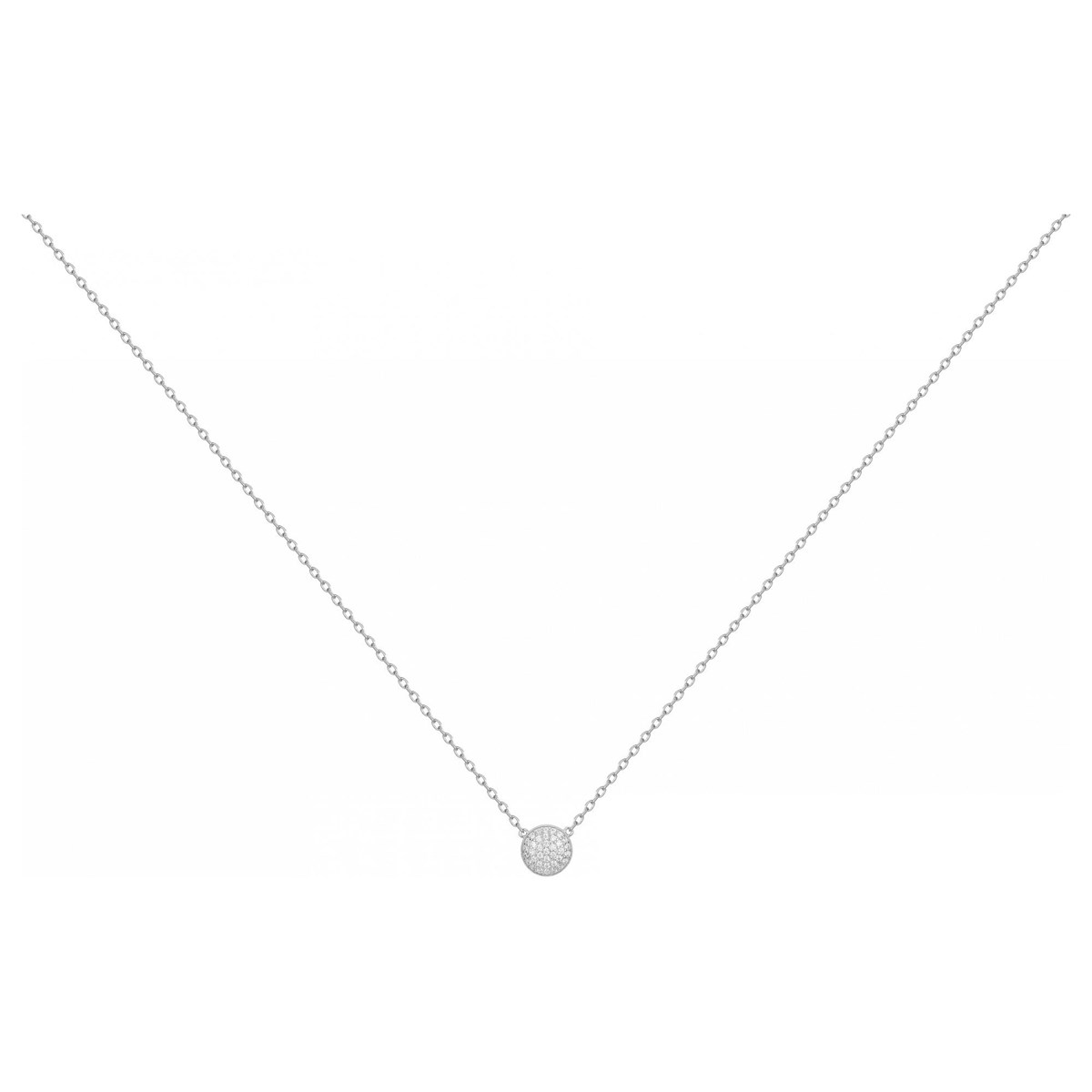 Collier mono-motif en Argent avec oxyde de zirconium blanc