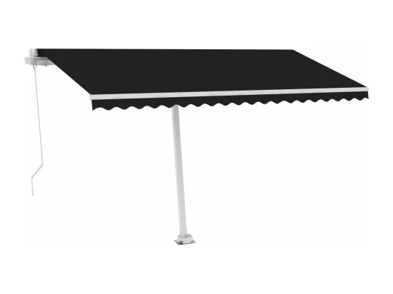 Auvent manuel rétractable avec LED 450x300 cm Anthracite