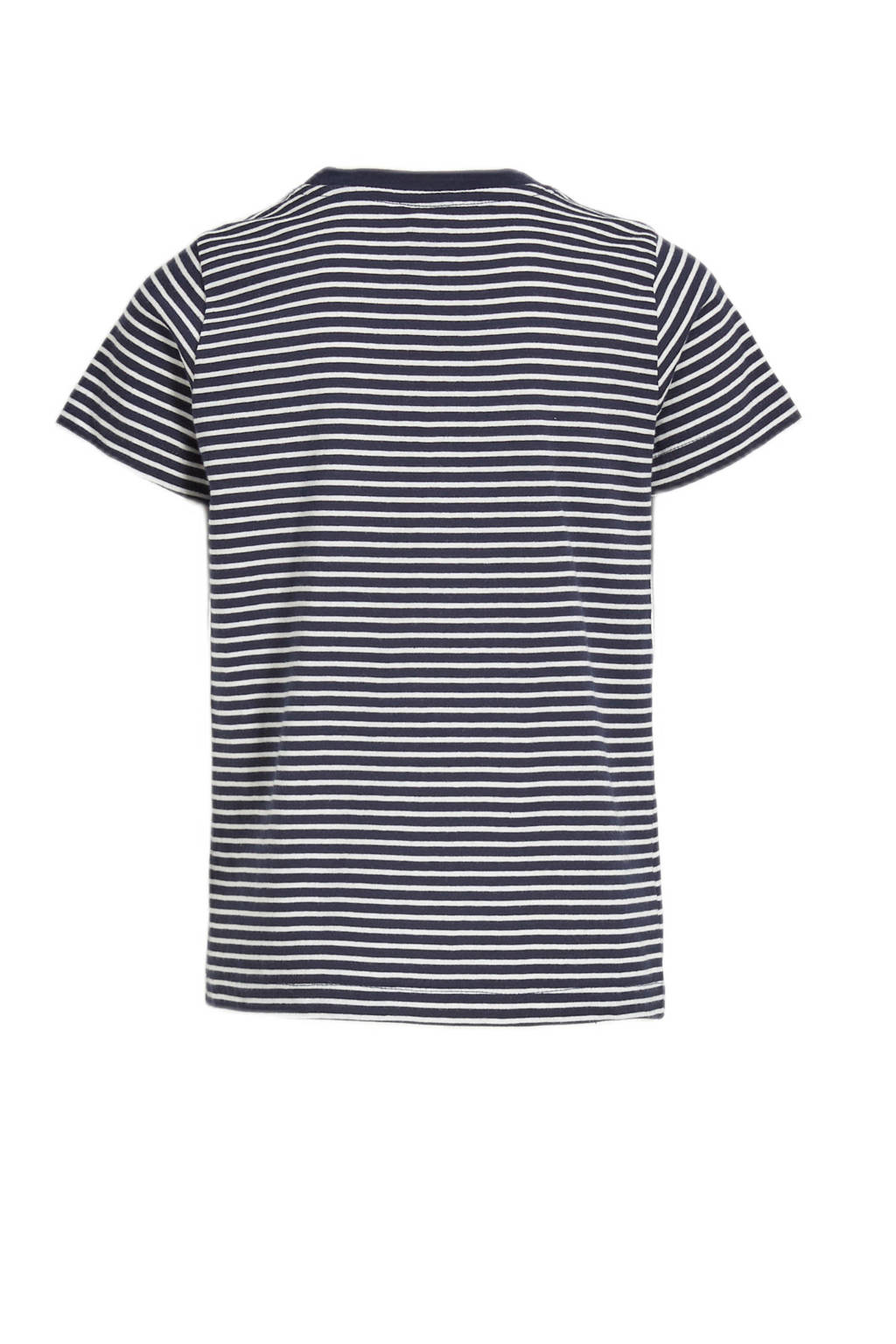 anytime gestreepte T-shirt blauw/wit