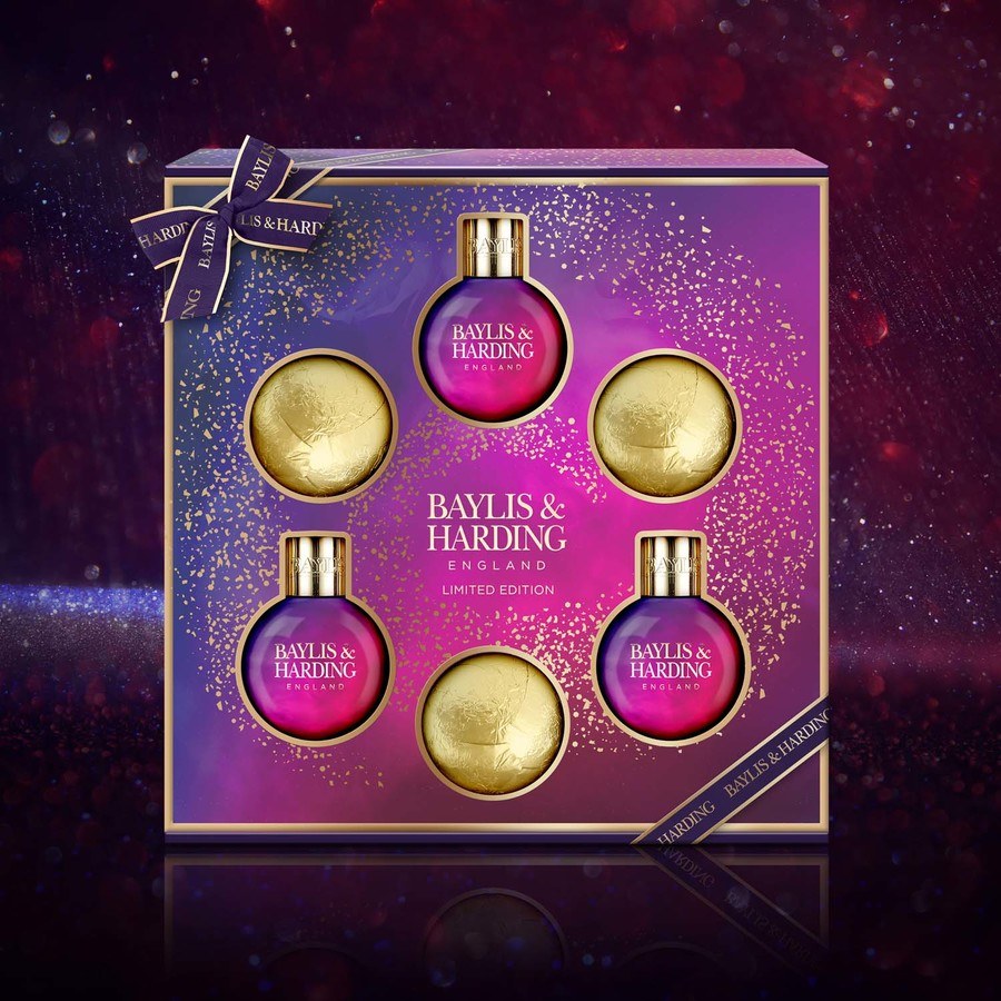 Baylis & Harding Midnight Fig & Pomegranate Festive Bauble Set
