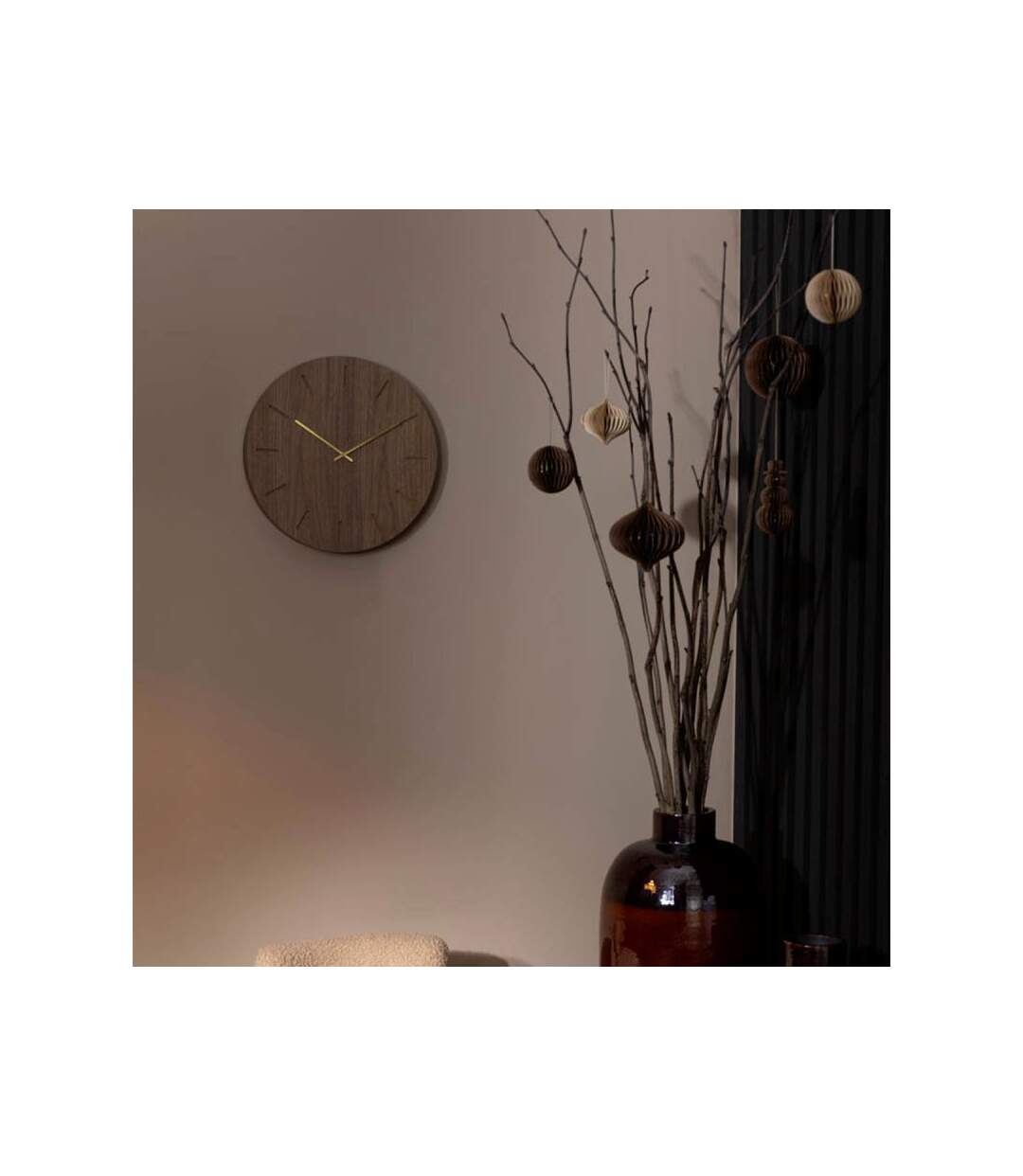 Paris Prix - Horloge Murale Design ava 40cm Naturel