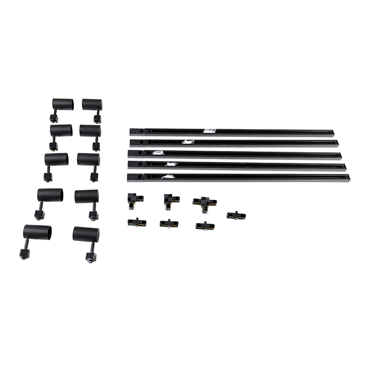 Smart railsysteem zwart 1-fase 10-lichts incl. Wifi GU10 - Iconic Jeana