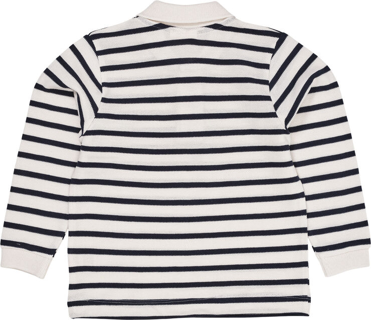 Copenhagen Colors STRIPED PIQUE POLO W. LS Navy/cream strip