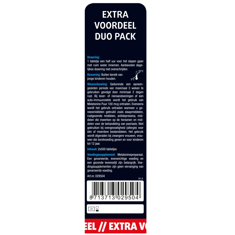 Melatonine Puur 100 mcg tabletten