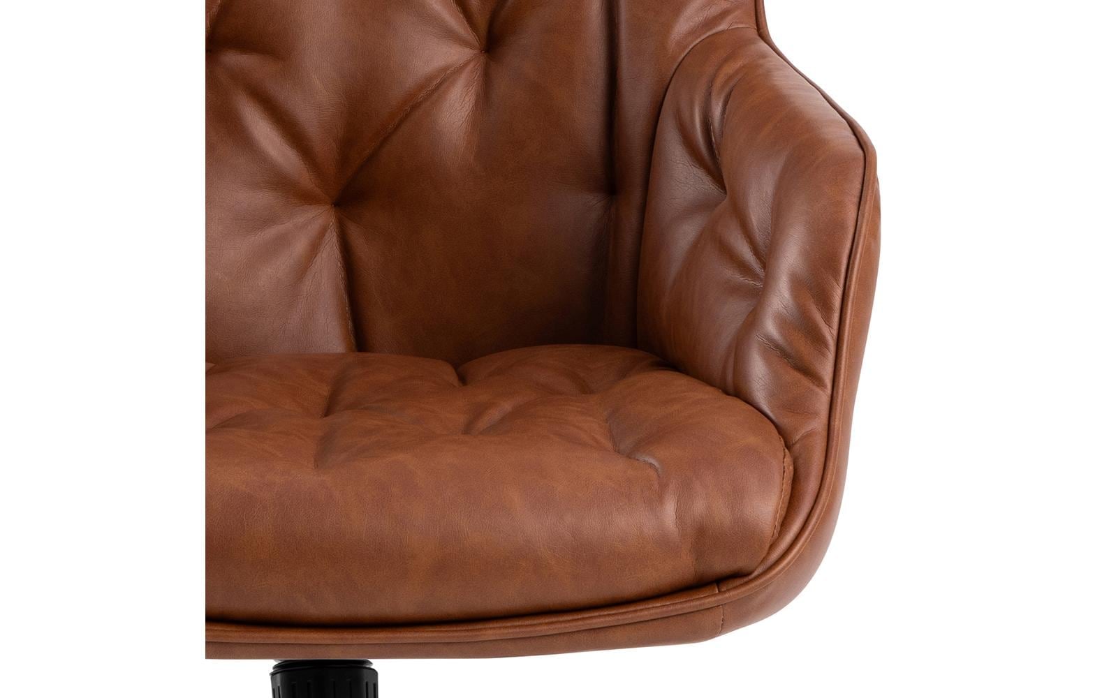 AC Design Schreibtischstuhl »Erik, mit Polsterrücken und Armlehnen, Cognac« ()