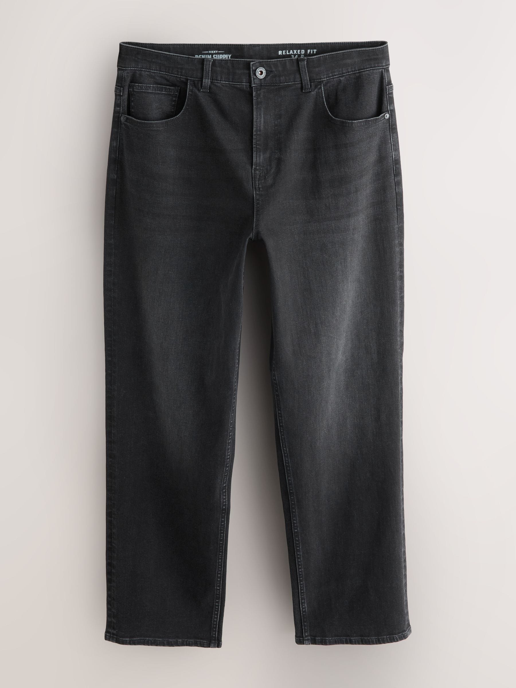 Zwarte wassing - Klassieke stretchy Jeans met relaxed fit