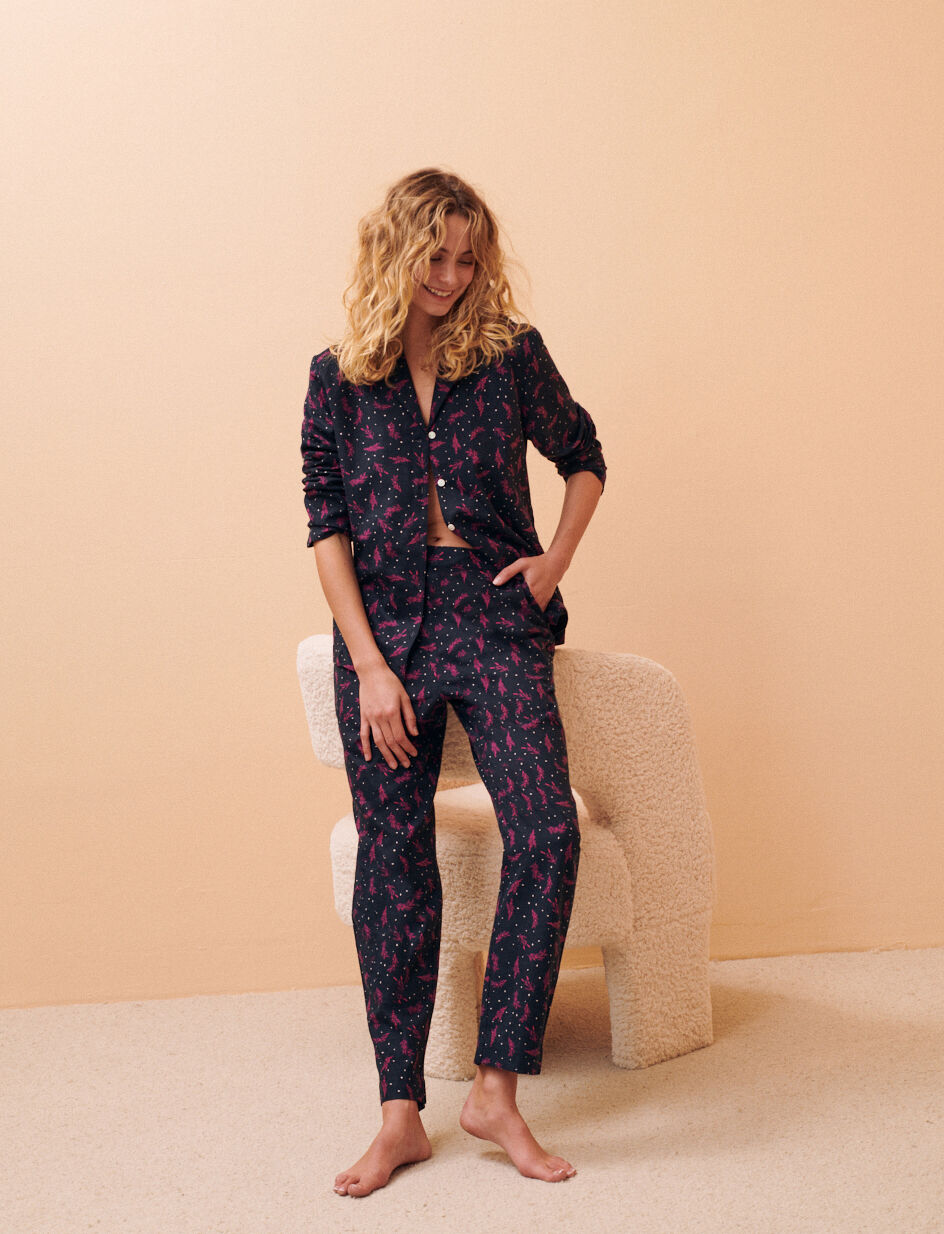 Set pyjama - branchage var bleu empire