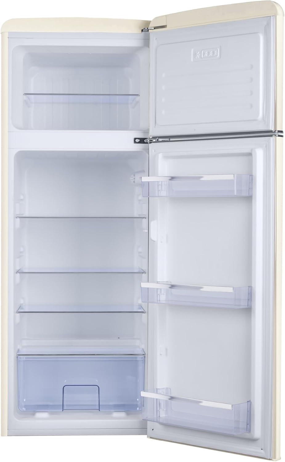 Amica DTR 374 190 B Retro Kühl-/Gefrierkombination/Beige / 144cm (H) x 55cm (B) x 62cm (T) / Retro-Design