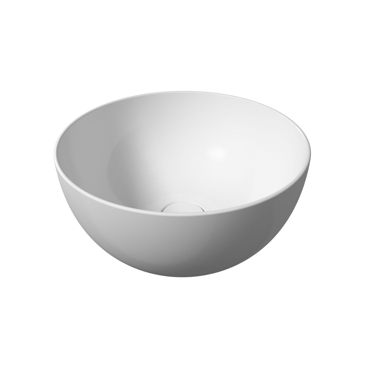 Salenzi Unica Round ronde opbouw wastafel waskom mat wit 40x20cm