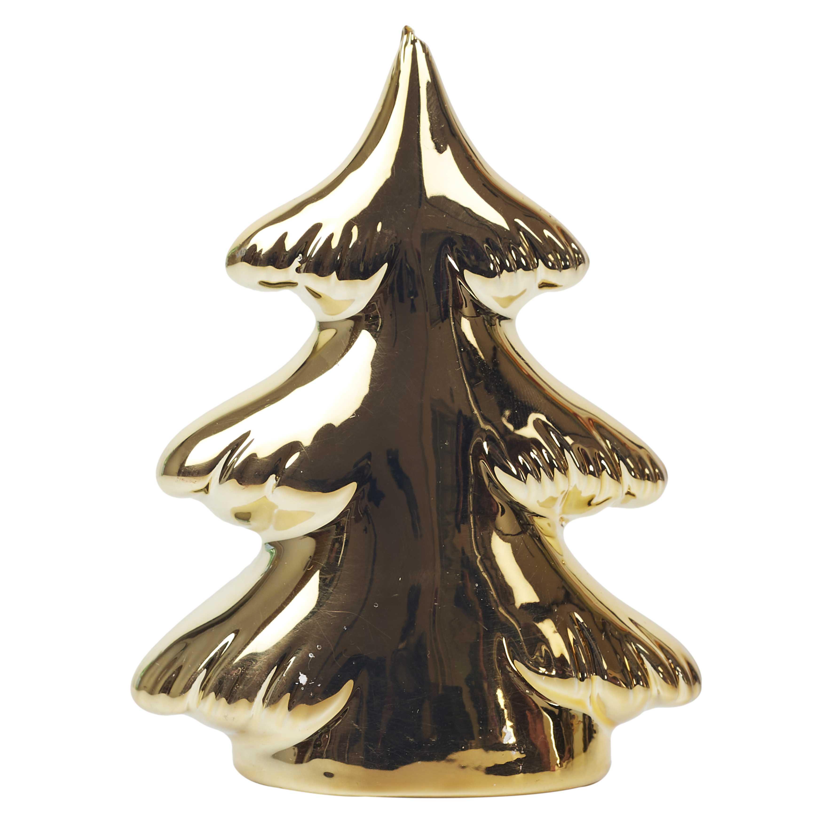 SAPIN CERAMIQUE DORE A POSER H.9CM