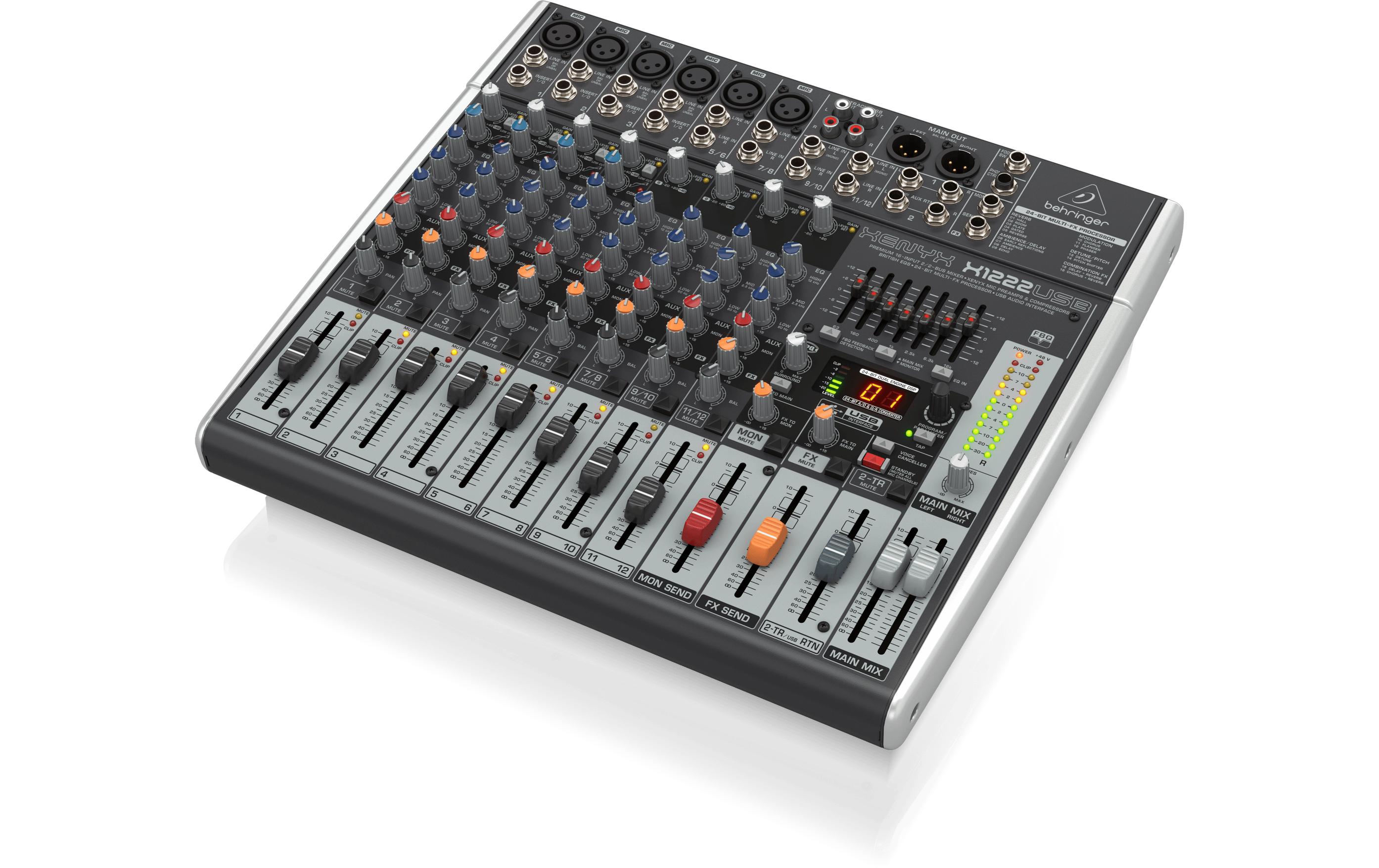 Mischpult XENYX X1222USB<br>16-Kanal Analogmischpult mit integriertem USB-Audiointerface