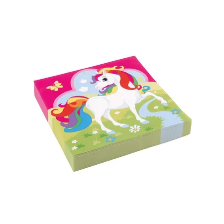 amscan Servietten Einhorn 33x33, 20 Stück