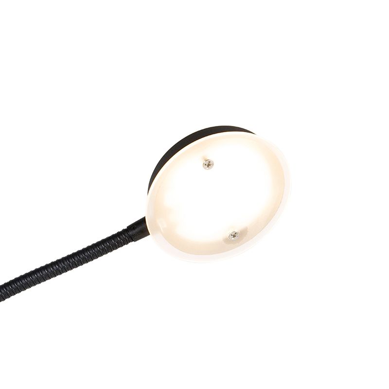 Moderne vloerlamp zwart incl. LED dimbaar met leesarm - Strela