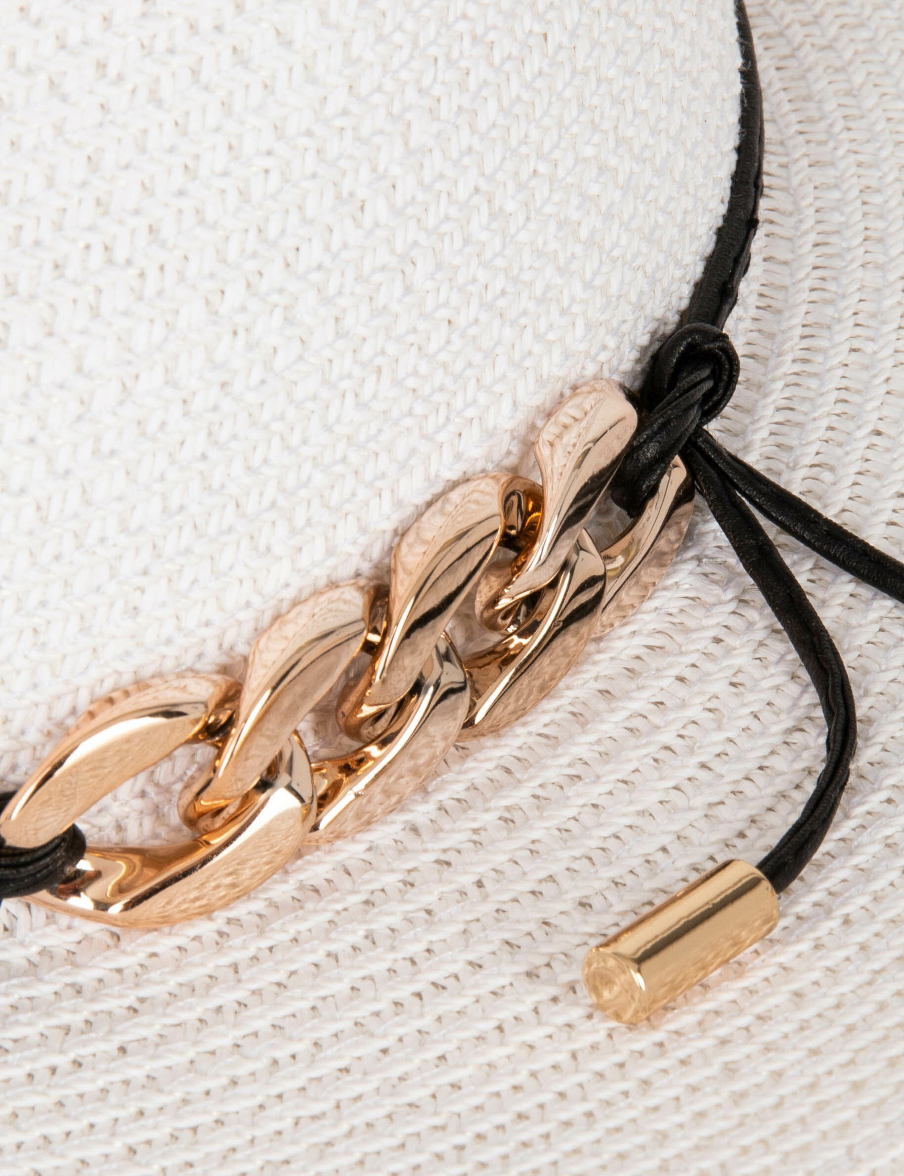 Chapeau de soleil ornement métallique blanc femme - blanc
