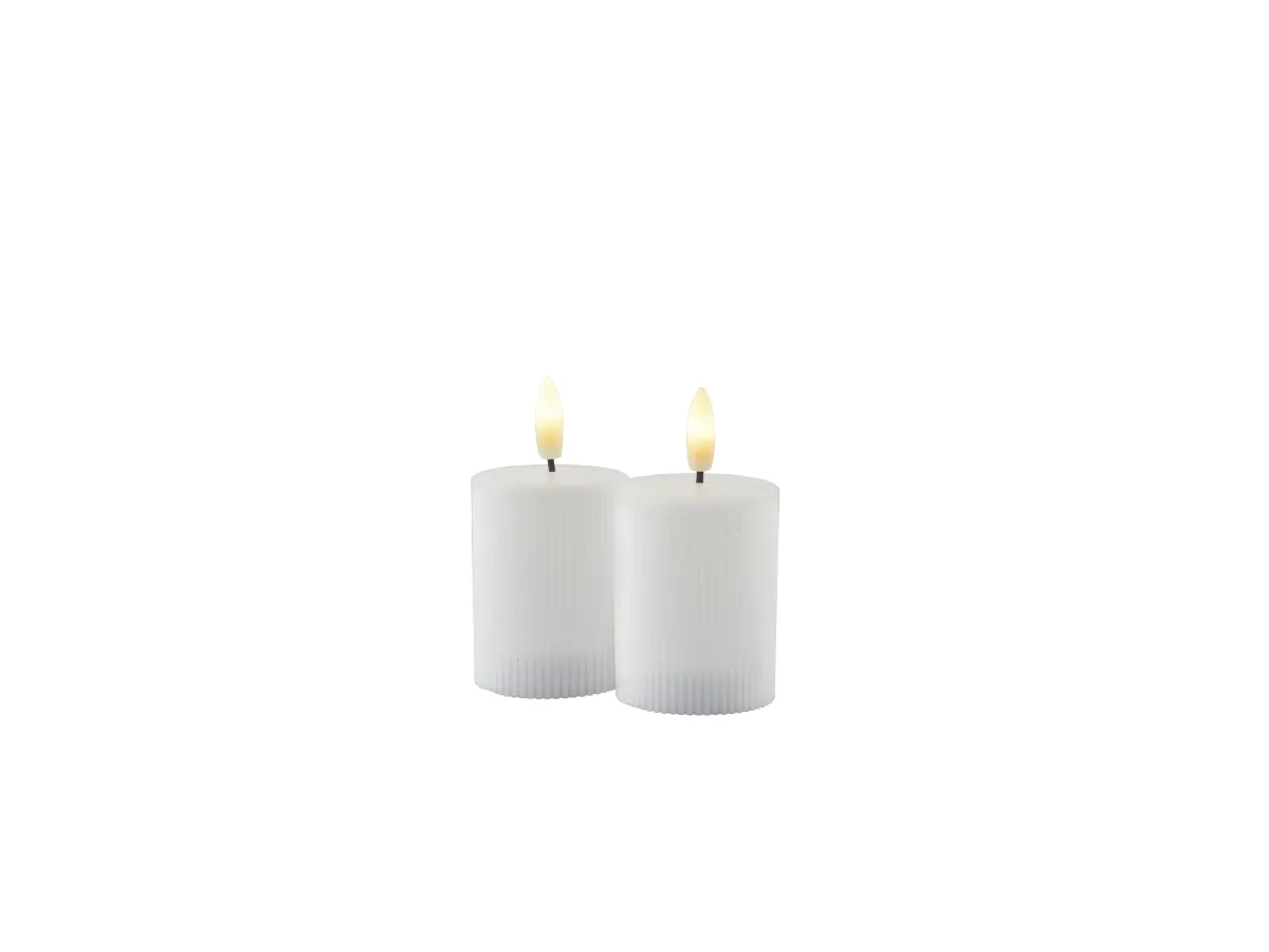 Sirius Smilla Genopladelig Mini Bloklys - Hvid - 2 stk