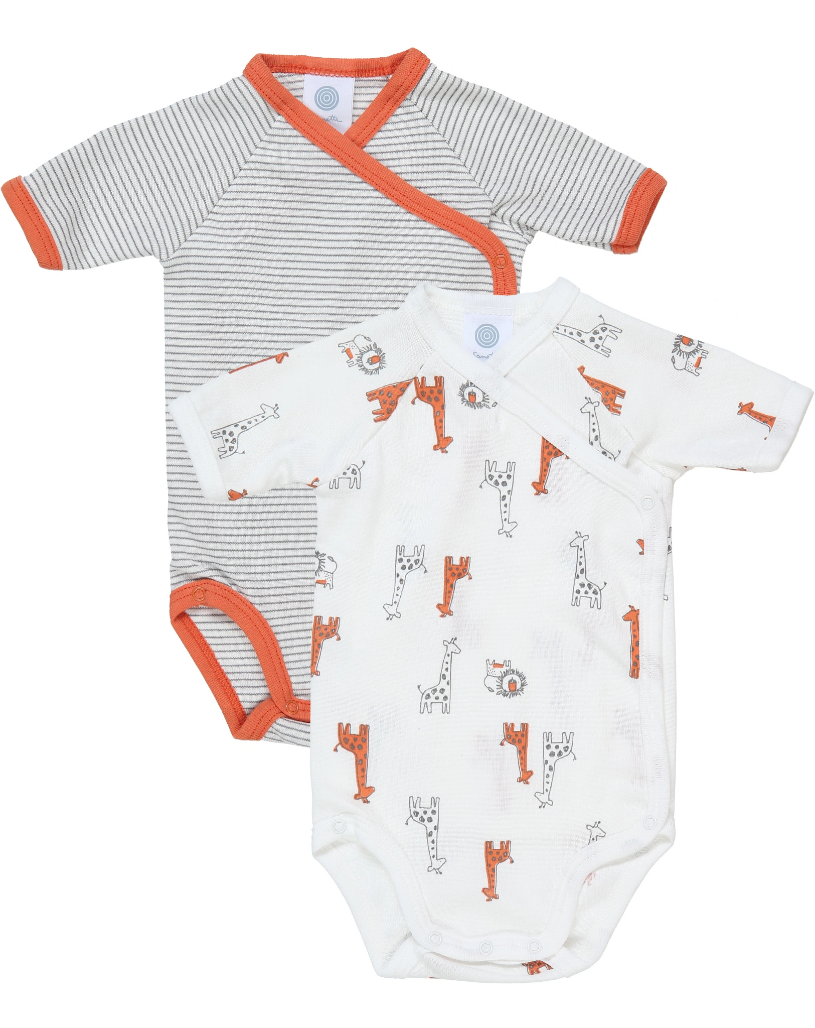 Kurzarm-Wickelbody SAFARI 2er-Pack in weiß
