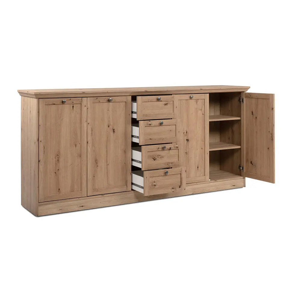 CALICOSY - Buffetkast met 4 deuren en 4 lades TIMBER - Eik - 40x200x90 cm