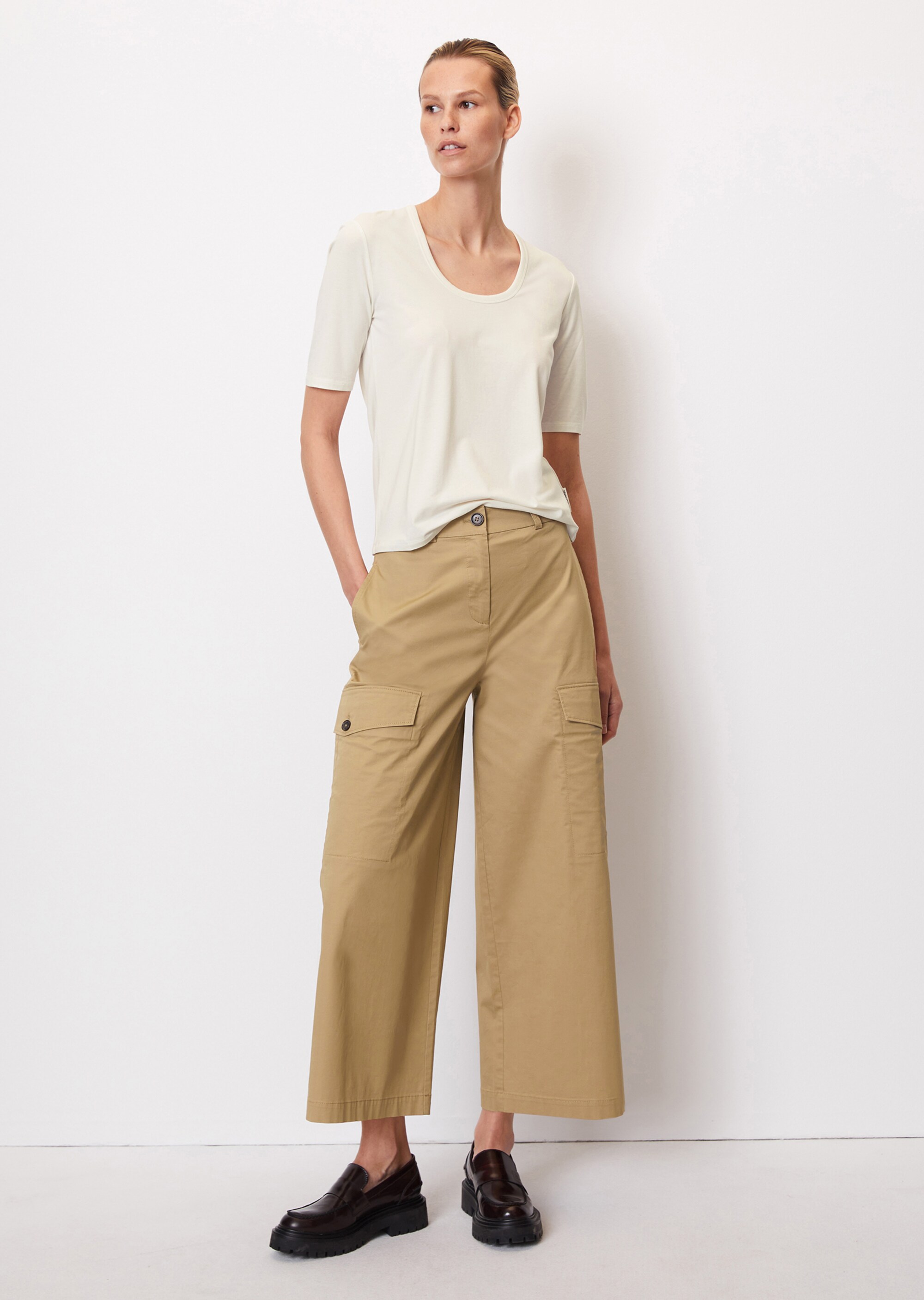 Basic T-Shirt slim aus stretchigem Modal-Organic-Cotton-Jersey