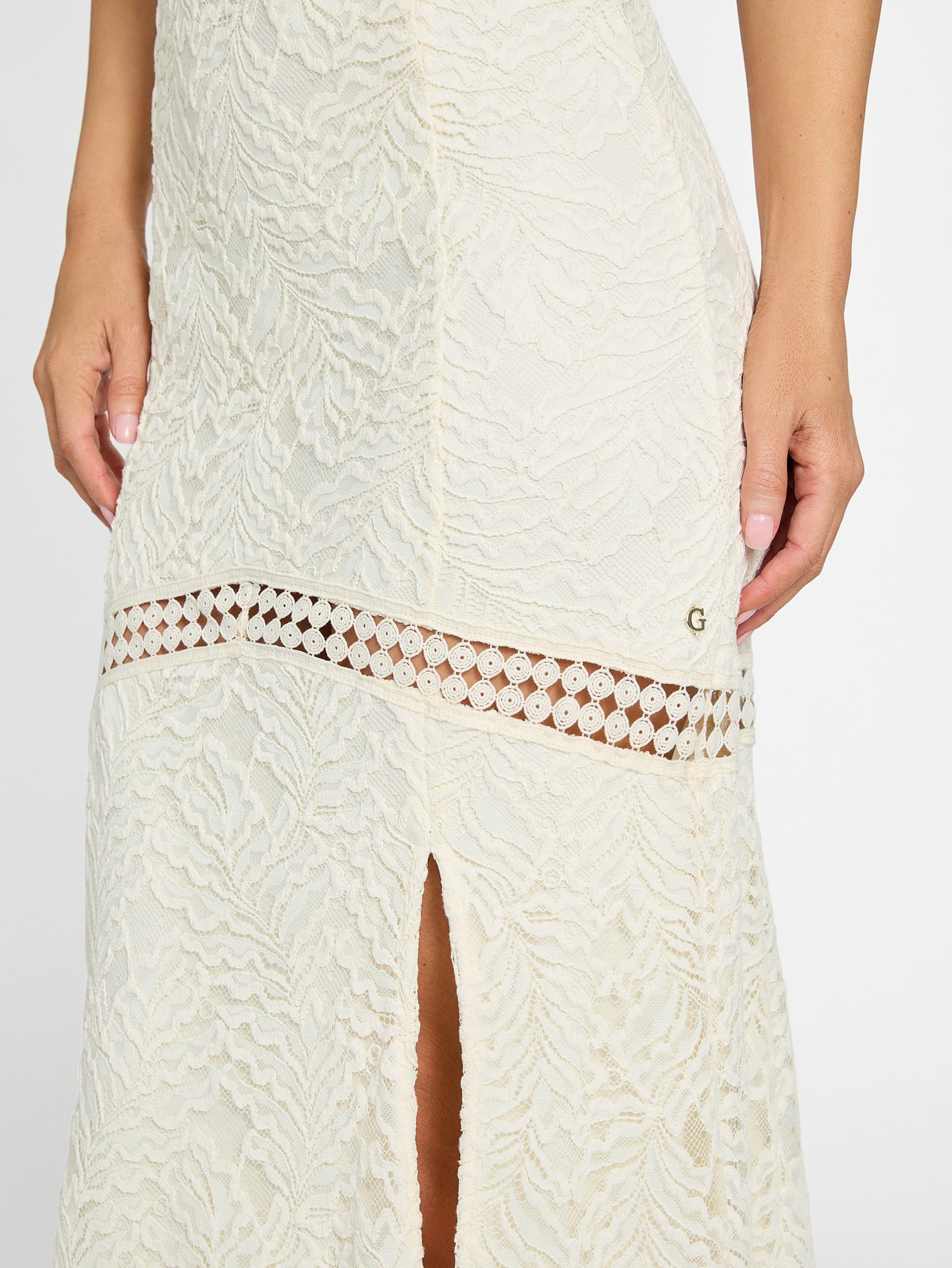 Vestido longo de renda Liza