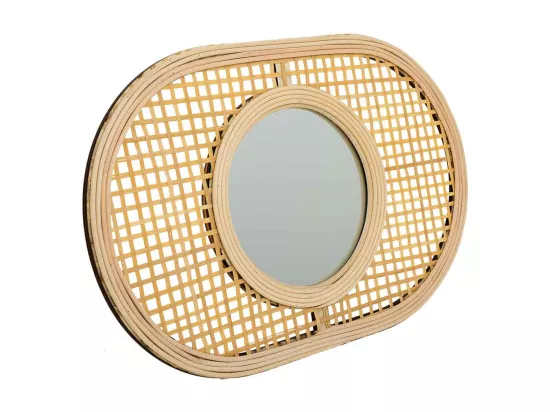 Miroir en bambou marron 42x28x1h