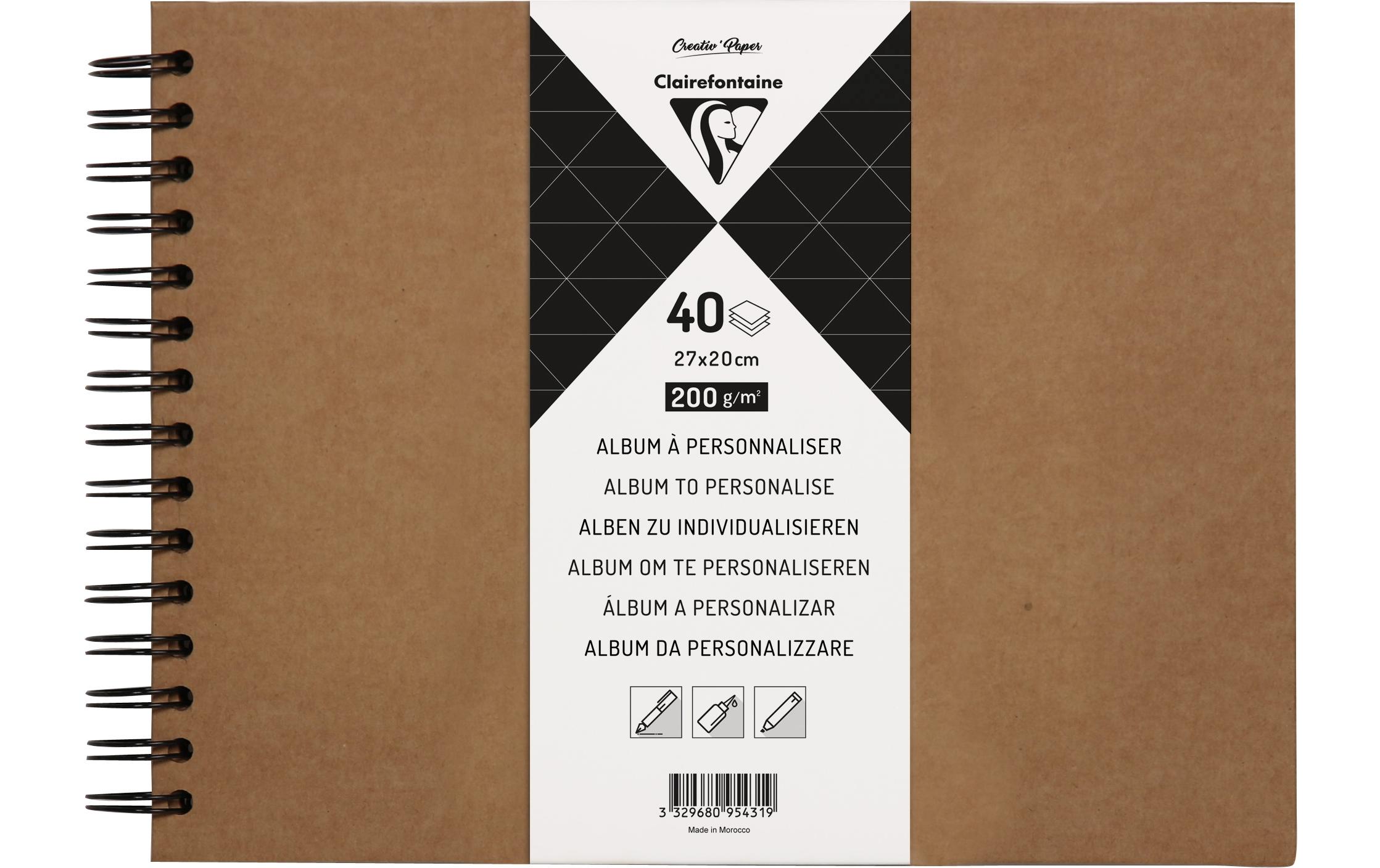 Fotoalbum DIY 27 x 20 cm, Blanko, BraunElegantes Spiral-Skizzenbuch