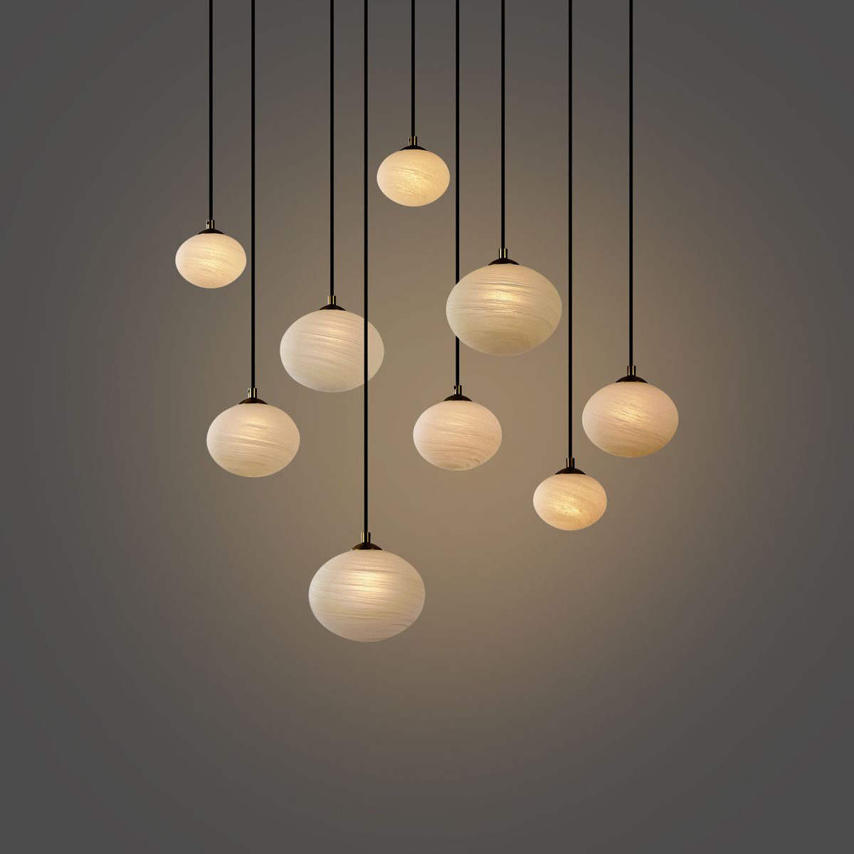 Art Deco hanglamp goud met opaal glas 9-lichts - Yani