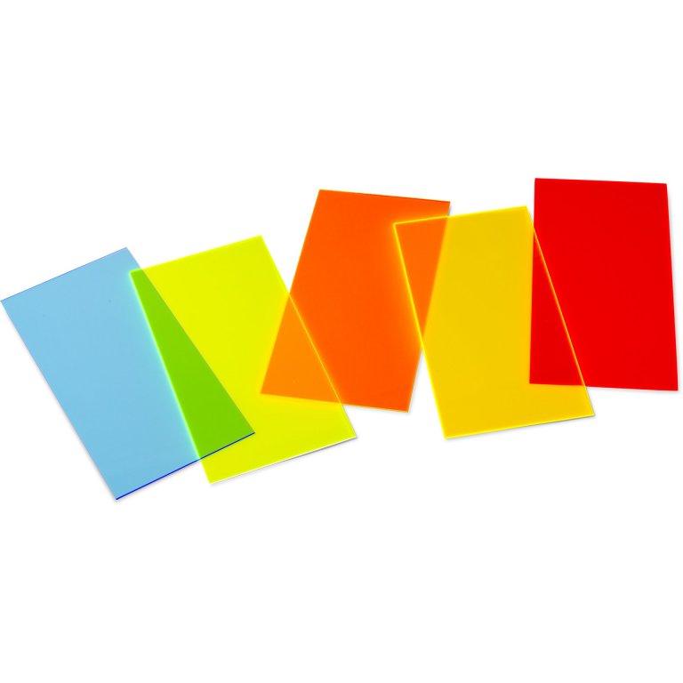 Acrylglas GS transparent, farbig fluoreszierend