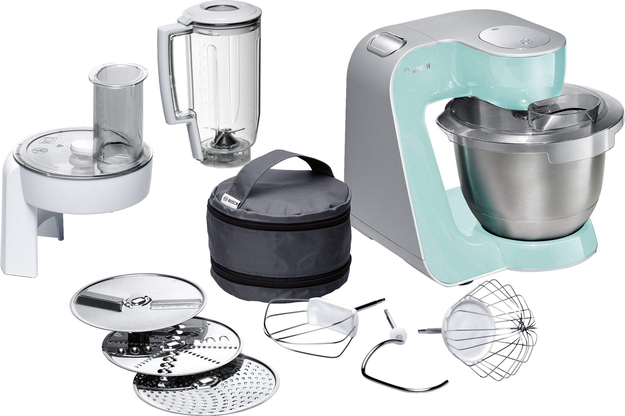 PRODUTO RECONDICIONADO # Robô de Cozinha Série 4 MUM 5 1000W Turquesa, Prata MUM58020--B