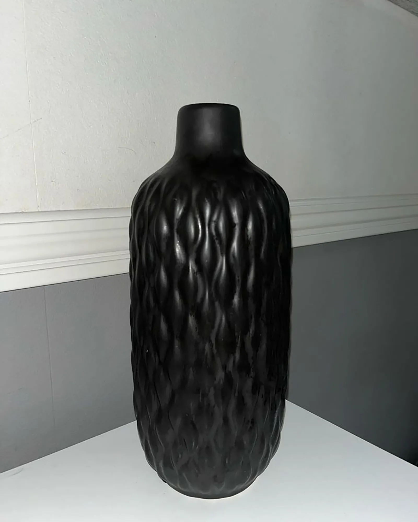 Decoratieve vaas EMAR Steengoed 31 cm Zwart