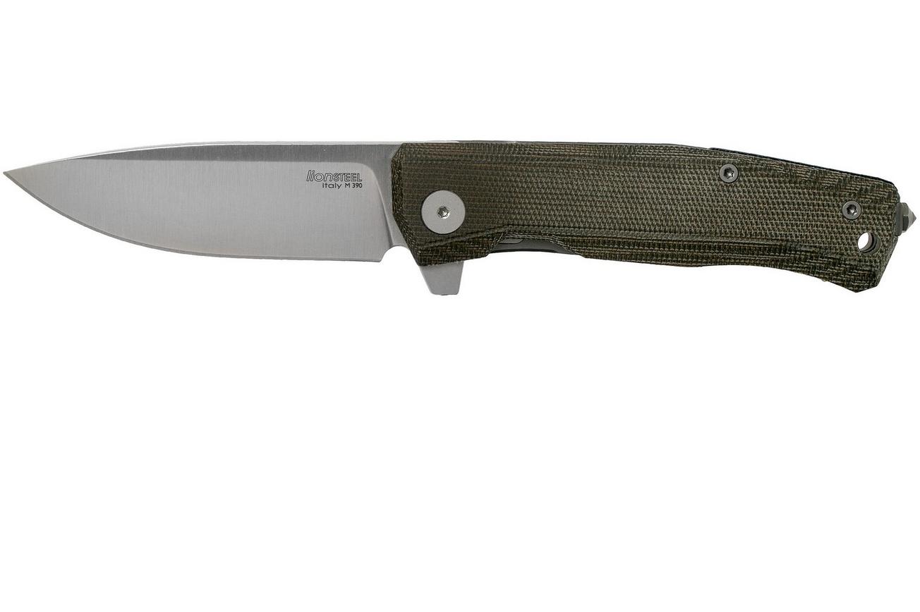 LionSteel Myto MT01-CVG Green Canvas Micarta zakmes, Molletta design