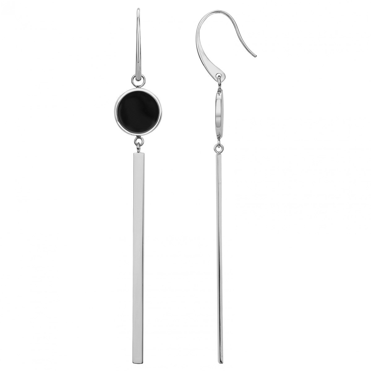 Boucles d'oreilles pendantes en Acier 316L - blanc brillant