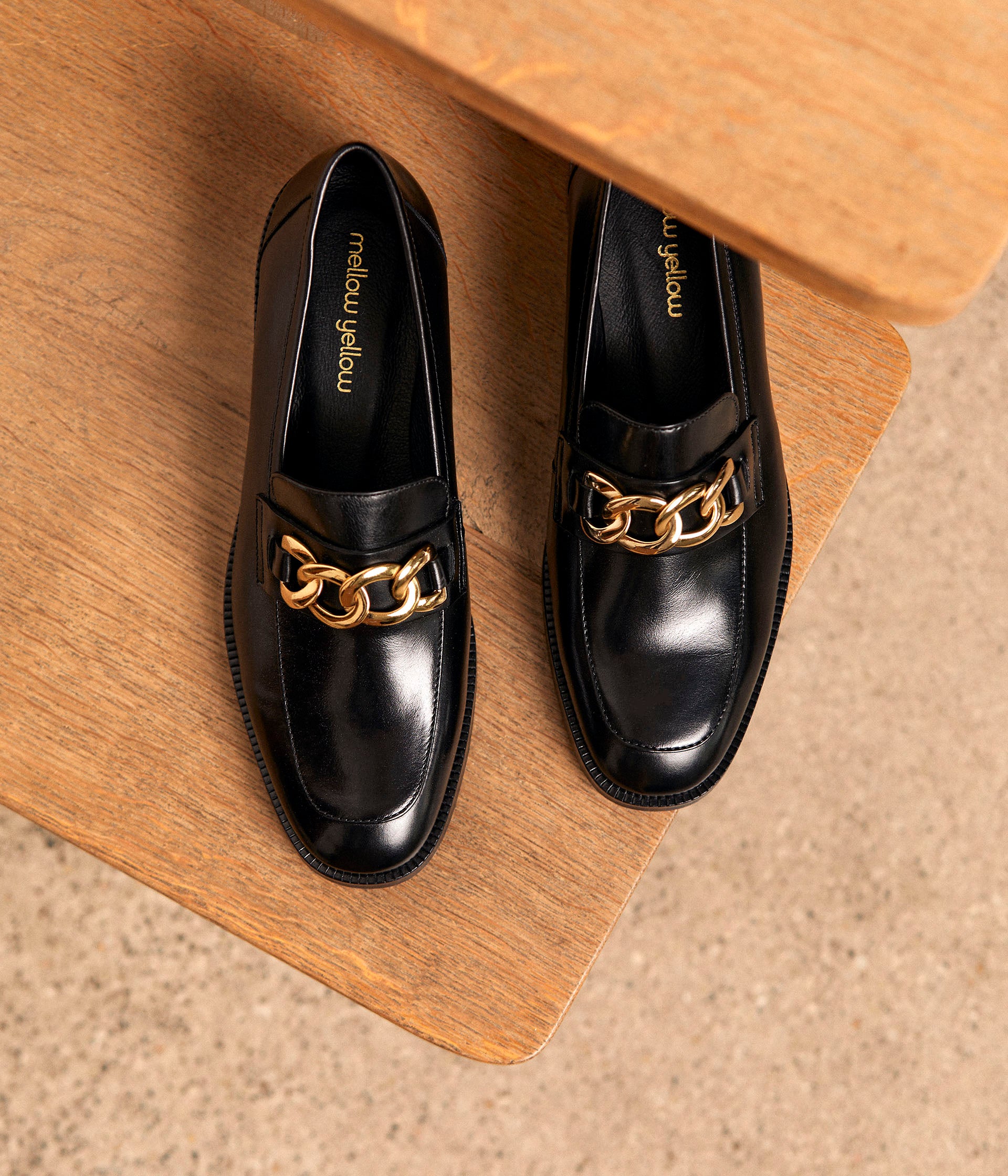 Mocassins cuir noir Oriane