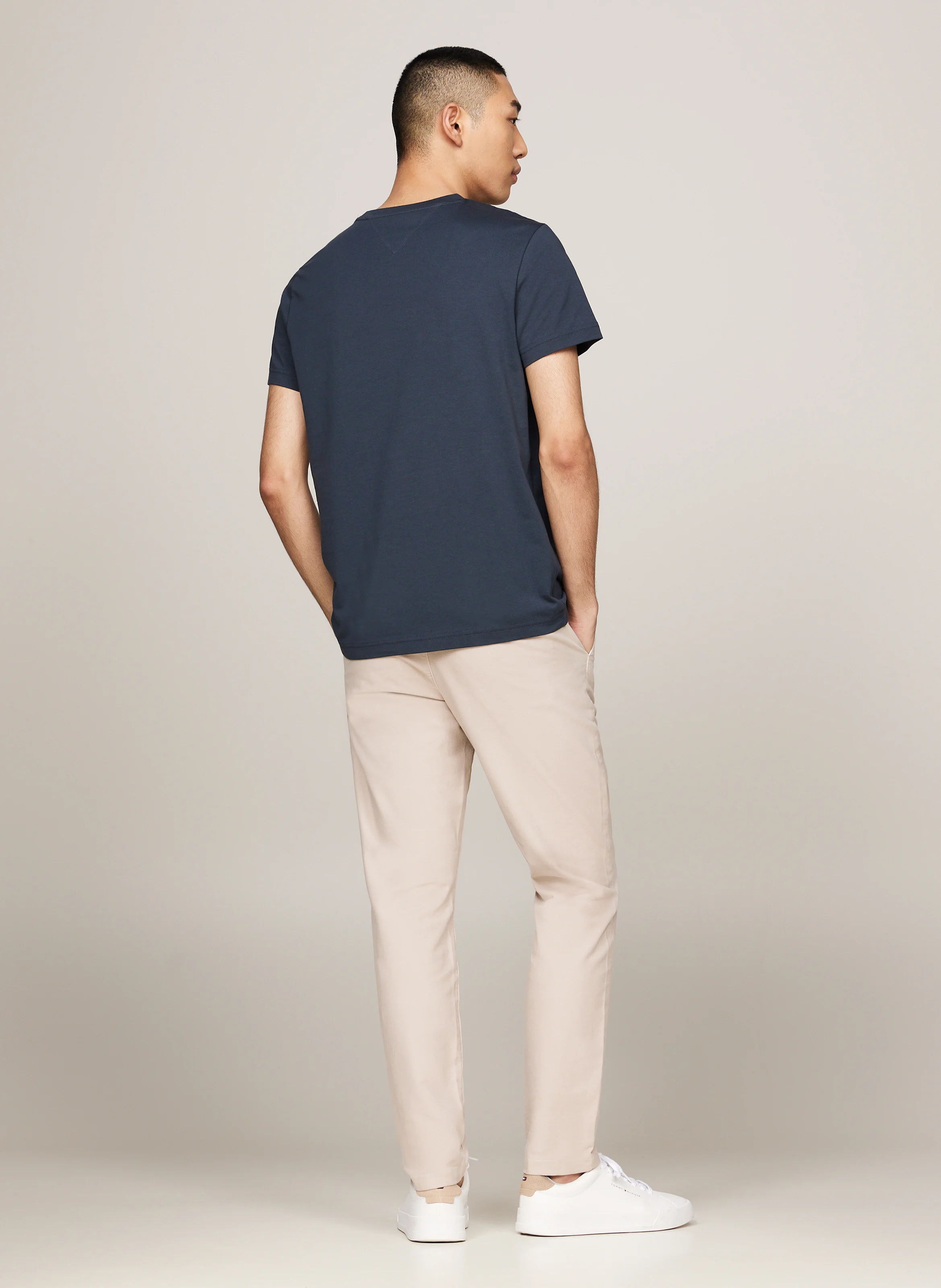 Tee-shirt col rond droit en coton organique | Gris