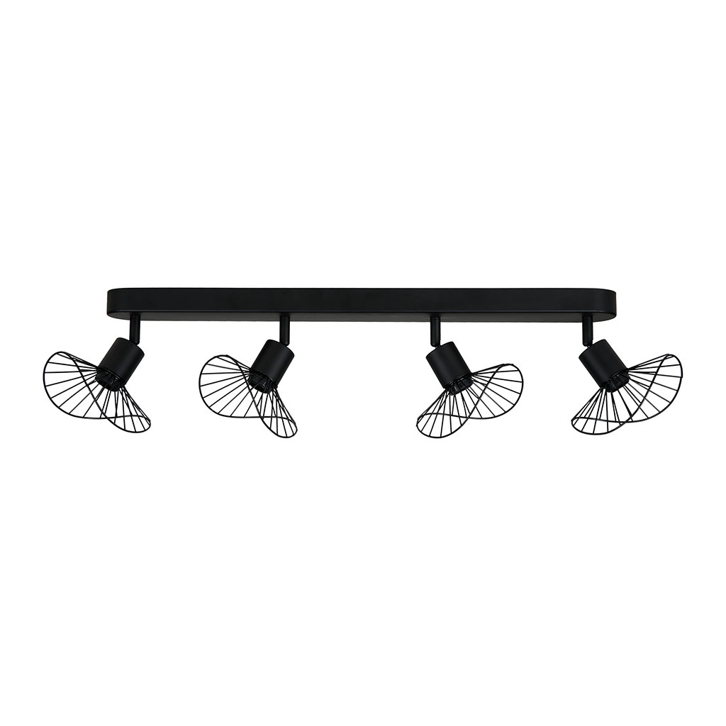 Lot de 4 spots rampe CAPELINE noir 62.5x18.5x15cm