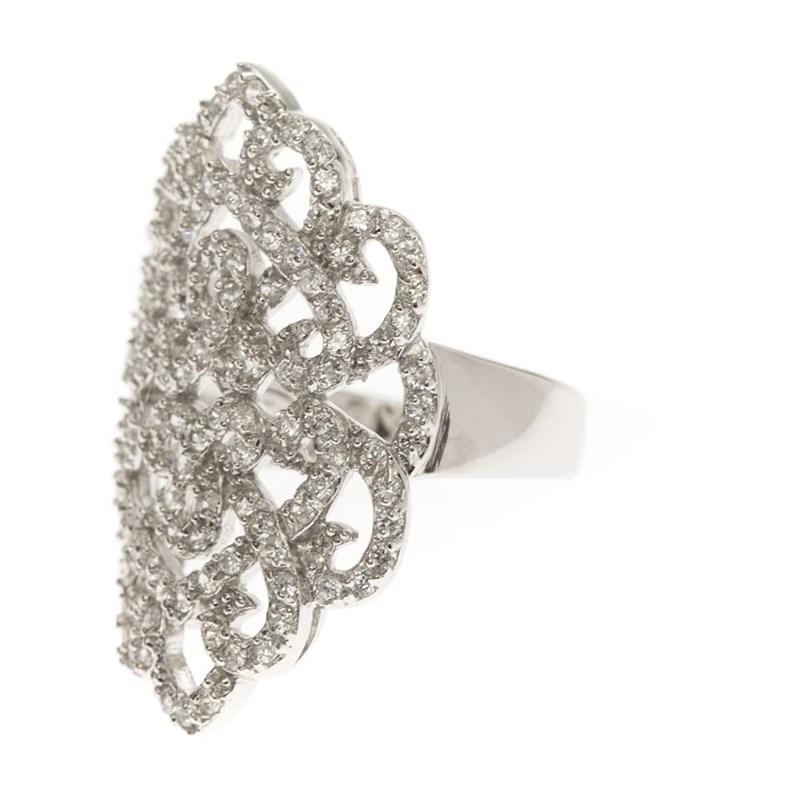 Bague Argent Volute Rhodié Femme